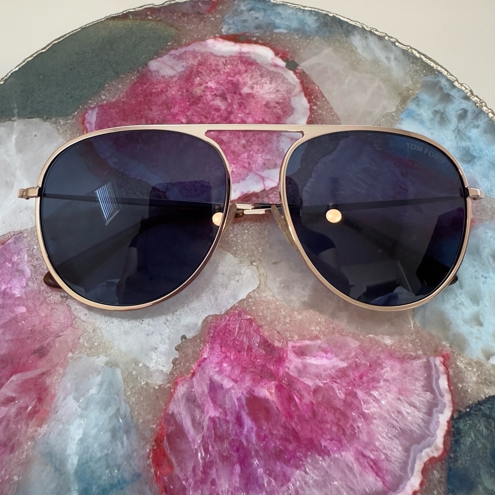 Authentic Tom Ford Rose Gold Aviator Jason Sunglasses
